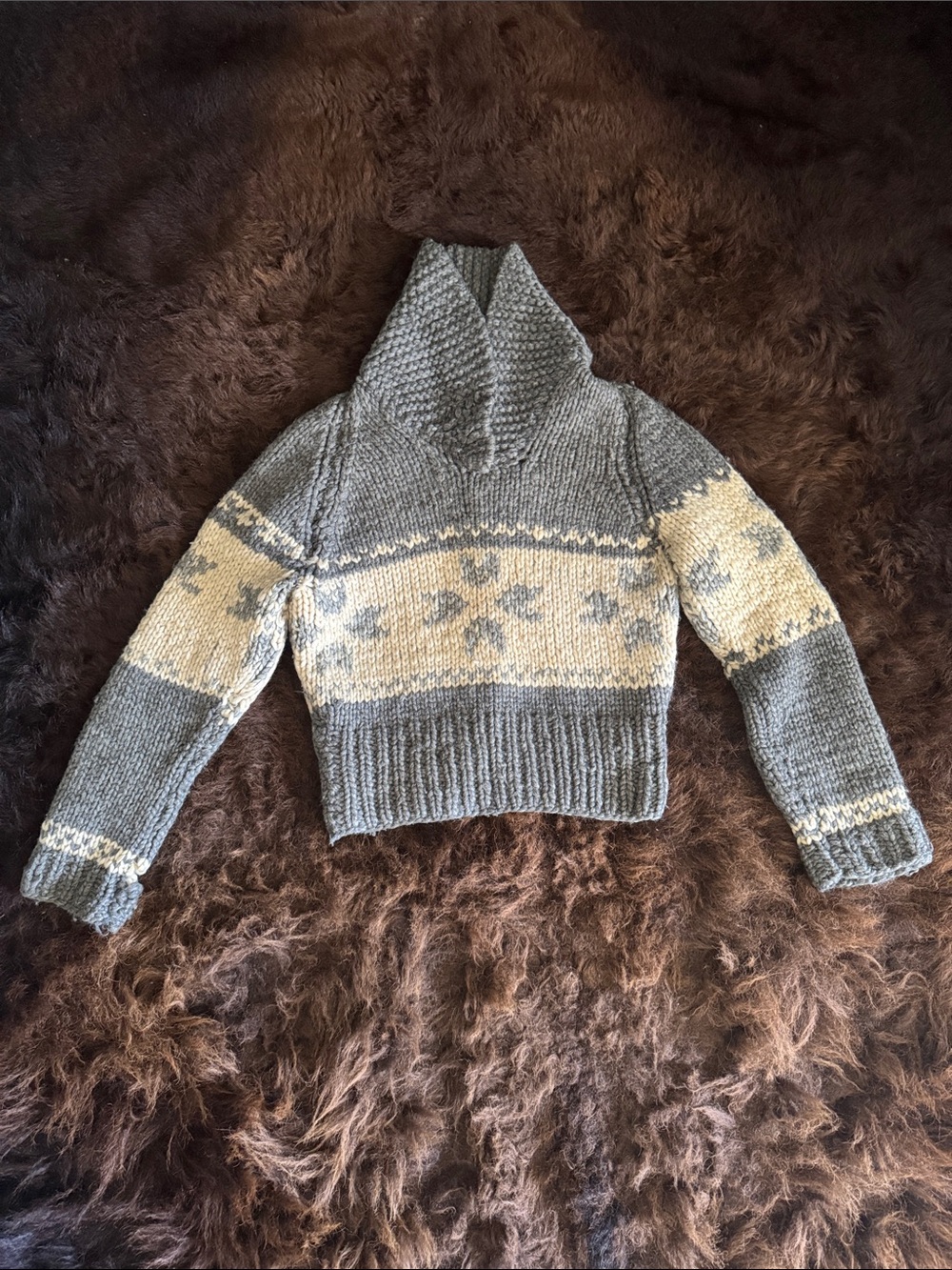Handmade Knit Cowichan Pullover Sweater